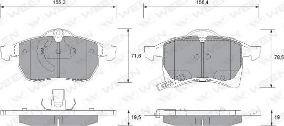 Ween 151-1309 - Гальмівні колодки, дискові гальма autozip.com.ua