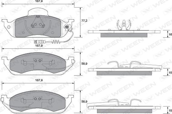 Ween 151-1305 - Гальмівні колодки, дискові гальма autozip.com.ua