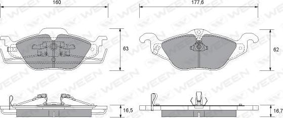 Ween 151-1308 - Гальмівні колодки, дискові гальма autozip.com.ua