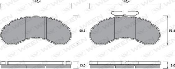 Ween 151-1302 - Гальмівні колодки, дискові гальма autozip.com.ua