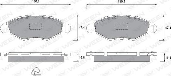 Ween 151-1319 - Гальмівні колодки, дискові гальма autozip.com.ua