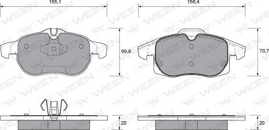 Ween 151-1315 - Гальмівні колодки, дискові гальма autozip.com.ua