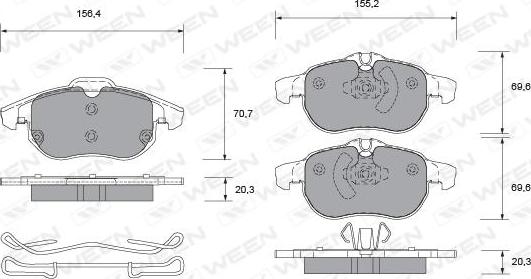 Ween 151-1317 - Гальмівні колодки, дискові гальма autozip.com.ua