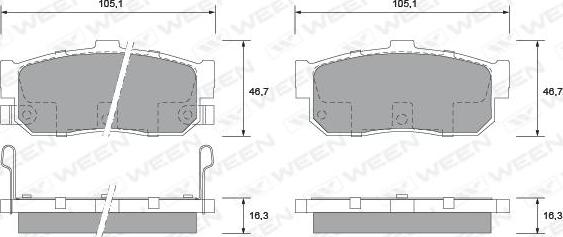 Ween 151-1384 - Гальмівні колодки, дискові гальма autozip.com.ua