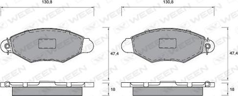 Ween 151-1334 - Гальмівні колодки, дискові гальма autozip.com.ua