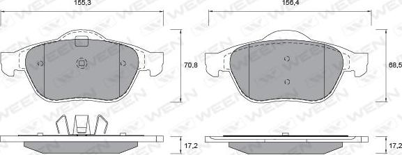 Ween 151-1336 - Гальмівні колодки, дискові гальма autozip.com.ua