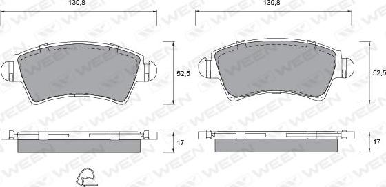 Ween 151-1322 - Гальмівні колодки, дискові гальма autozip.com.ua