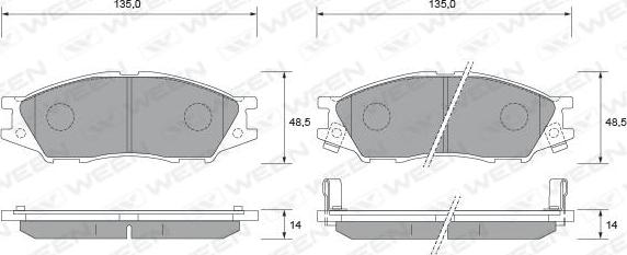 Ween 151-1378 - Гальмівні колодки, дискові гальма autozip.com.ua