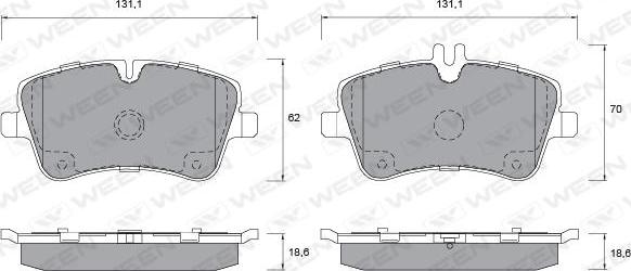 Ween 151-1295 - Гальмівні колодки, дискові гальма autozip.com.ua