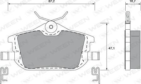 Ween 151-1249 - Гальмівні колодки, дискові гальма autozip.com.ua