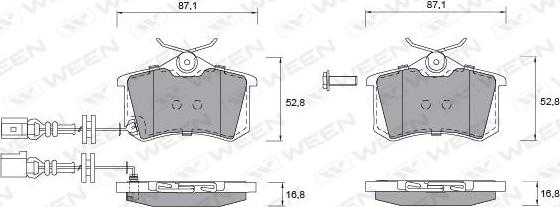 Ween 151-1247 - Гальмівні колодки, дискові гальма autozip.com.ua