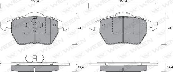 Ween 151-1258 - Гальмівні колодки, дискові гальма autozip.com.ua