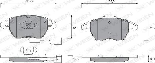 Ween 151-1252 - Гальмівні колодки, дискові гальма autozip.com.ua