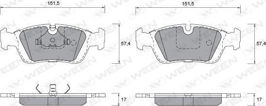 Ween 151-1265 - Гальмівні колодки, дискові гальма autozip.com.ua