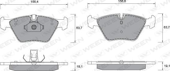 Ween 151-1266 - Гальмівні колодки, дискові гальма autozip.com.ua