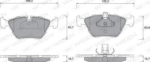 Ween 151-1268 - Гальмівні колодки, дискові гальма autozip.com.ua