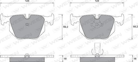 Ween 151-1202 - Гальмівні колодки, дискові гальма autozip.com.ua