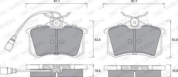 Ween 151-1210 - Гальмівні колодки, дискові гальма autozip.com.ua