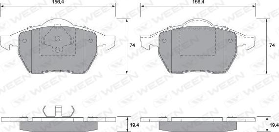 Ween 151-1285 - Гальмівні колодки, дискові гальма autozip.com.ua