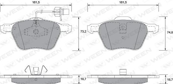 Ween 151-1288 - Гальмівні колодки, дискові гальма autozip.com.ua