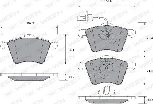 Ween 151-1287 - Гальмівні колодки, дискові гальма autozip.com.ua