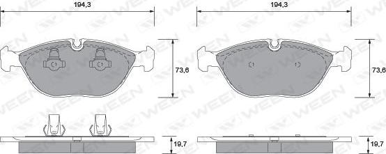 Ween 151-1235 - Гальмівні колодки, дискові гальма autozip.com.ua