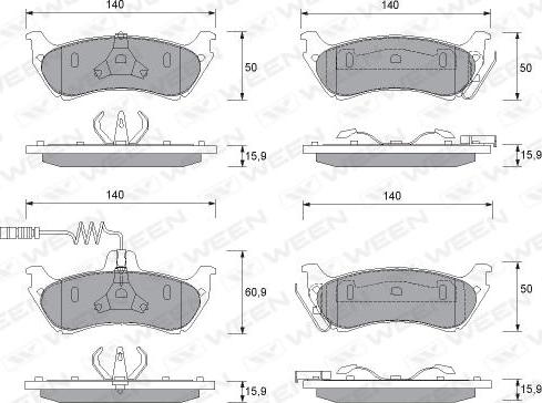 Ween 151-1230 - Гальмівні колодки, дискові гальма autozip.com.ua