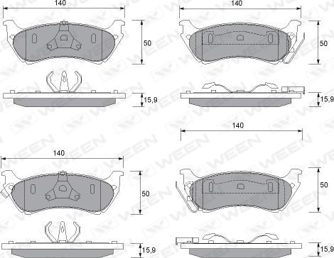 Ween 151-1231 - Гальмівні колодки, дискові гальма autozip.com.ua