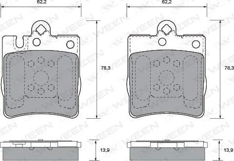 Ween 151-1225 - Гальмівні колодки, дискові гальма autozip.com.ua