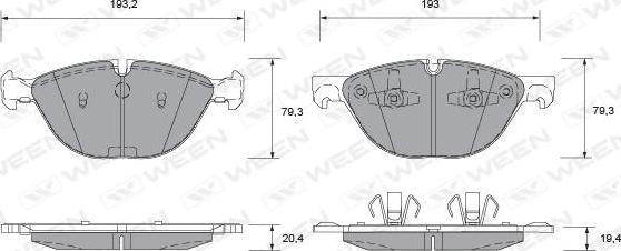 Ween 151-1271 - Гальмівні колодки, дискові гальма autozip.com.ua