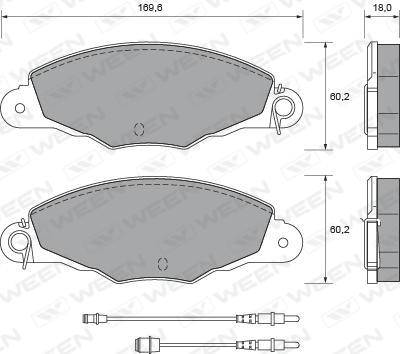 Ween 151-1794 - Гальмівні колодки, дискові гальма autozip.com.ua