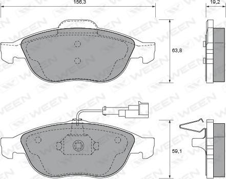 Ween 151-1796 - Гальмівні колодки, дискові гальма autozip.com.ua