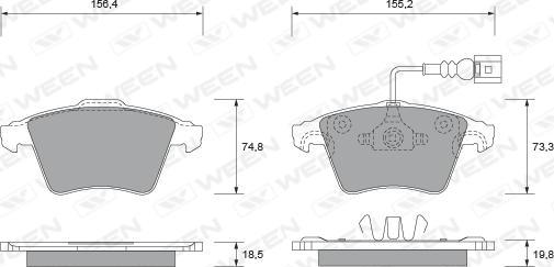 Ween 151-1740 - Гальмівні колодки, дискові гальма autozip.com.ua