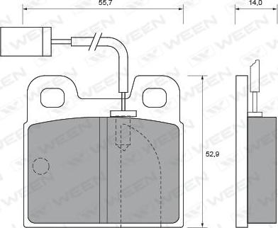 Ween 151-1743 - Гальмівні колодки, дискові гальма autozip.com.ua