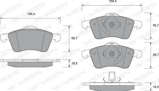 Ween 151-1765 - Гальмівні колодки, дискові гальма autozip.com.ua