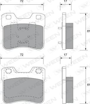 Ween 151-1761 - Гальмівні колодки, дискові гальма autozip.com.ua