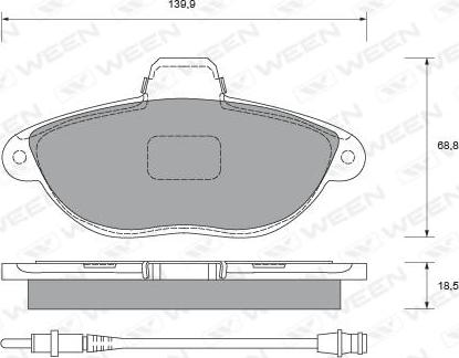 Ween 151-1719 - Гальмівні колодки, дискові гальма autozip.com.ua