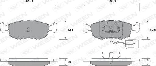 Ween 151-1714 - Гальмівні колодки, дискові гальма autozip.com.ua