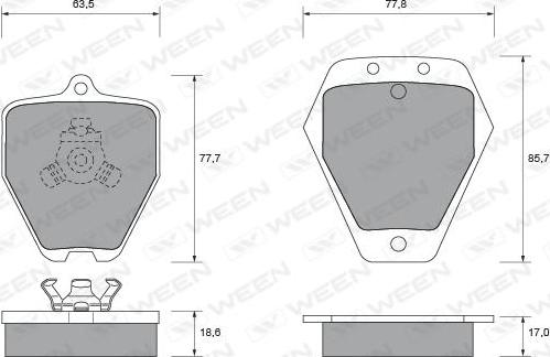 Ween 151-1788 - Гальмівні колодки, дискові гальма autozip.com.ua