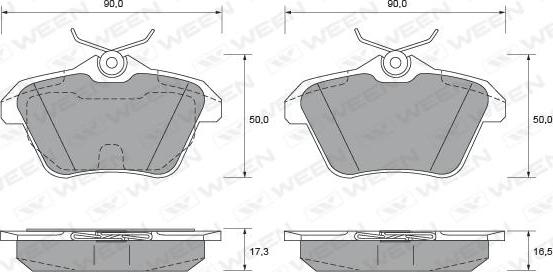 Ween 151-1783 - Гальмівні колодки, дискові гальма autozip.com.ua