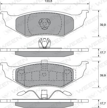 Ween 151-1730 - Гальмівні колодки, дискові гальма autozip.com.ua