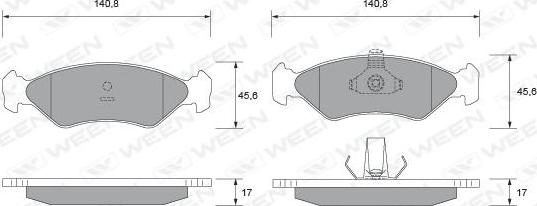 Ween 151-1724 - Гальмівні колодки, дискові гальма autozip.com.ua