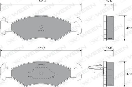 Ween 151-1725 - Гальмівні колодки, дискові гальма autozip.com.ua