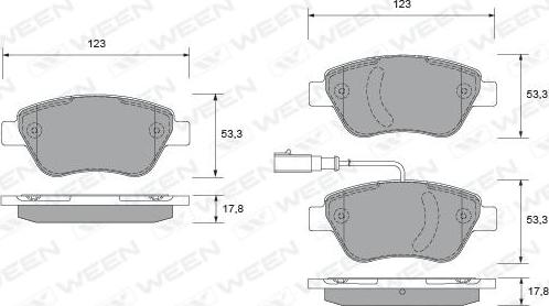 Ween 151-1773 - Гальмівні колодки, дискові гальма autozip.com.ua