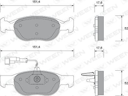 Ween 151-1772 - Гальмівні колодки, дискові гальма autozip.com.ua