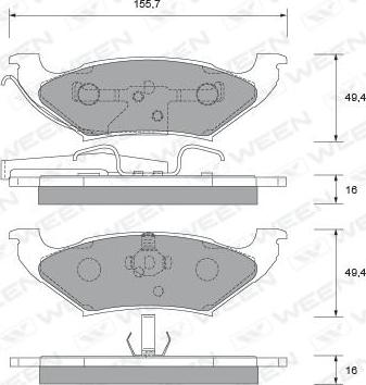 Ween 151-2444 - Гальмівні колодки, дискові гальма autozip.com.ua