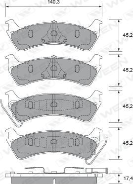 Ween 151-2441 - Гальмівні колодки, дискові гальма autozip.com.ua