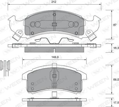 Ween 151-2454 - Гальмівні колодки, дискові гальма autozip.com.ua