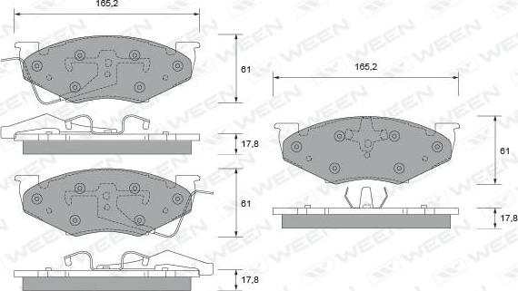 Ween 151-2409 - Гальмівні колодки, дискові гальма autozip.com.ua