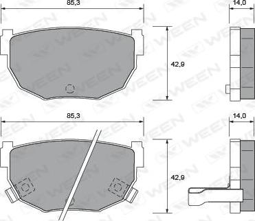 Ween 151-2406 - Гальмівні колодки, дискові гальма autozip.com.ua